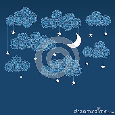 Night sky Vector Illustration