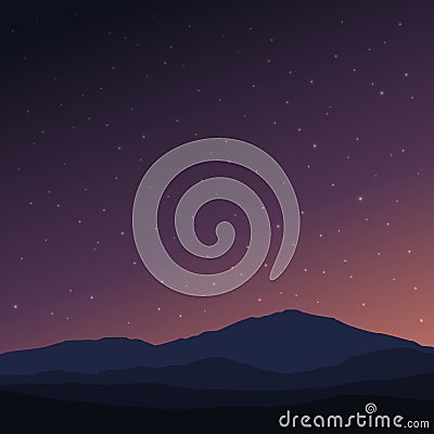 Night sky background wallpaper design Vector Illustration