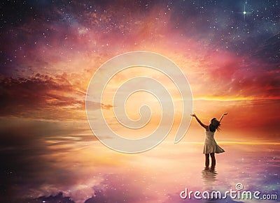 Night sky praise Stock Photo