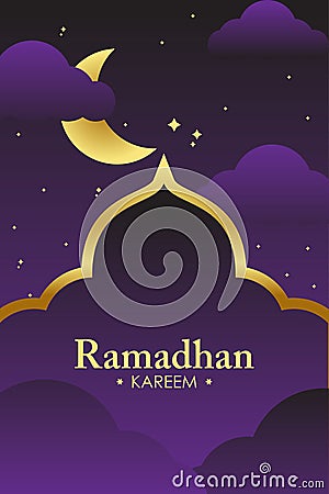 Night sky ramadan vector backgroun Vector Illustration