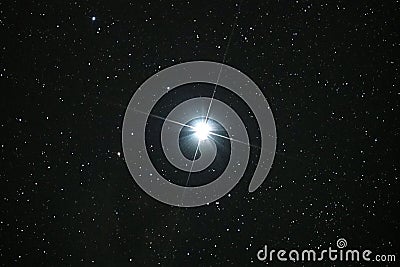 Night sky stars and Capella star observing Stock Photo