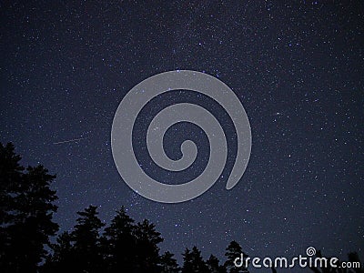 Night sky stars perseids meteors perseus constellation Stock Photo