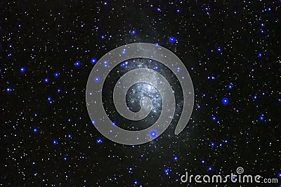 Night sky stars triangulum Galaxy M33 observing Stock Photo