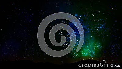 Night sky universe and stars landscape. Stock Photo