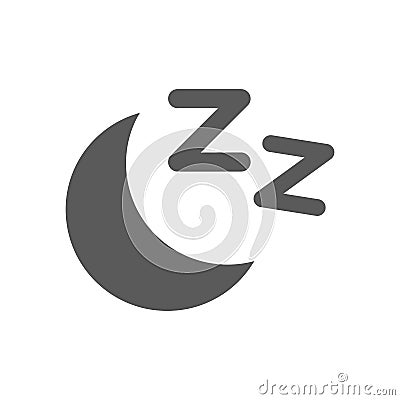 Night sleep black vector icon Vector Illustration