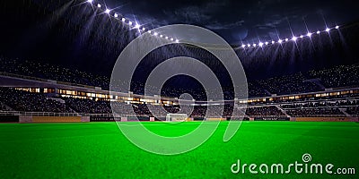 Night stadium arena soccer field Stock Photo