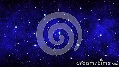 Night starry sky, dark blue space background with bright big stars nebula Stock Photo