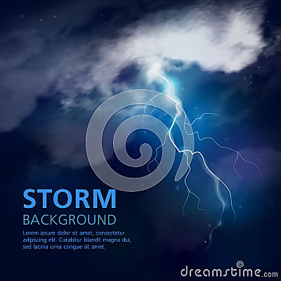 Night Storm Background Vector Illustration