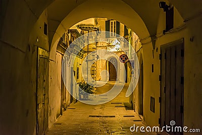 Night time in the backstreets of Martina Franca, Puglia, Italy Editorial Stock Photo