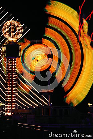 Night Time Carnival Lights Stock Photo