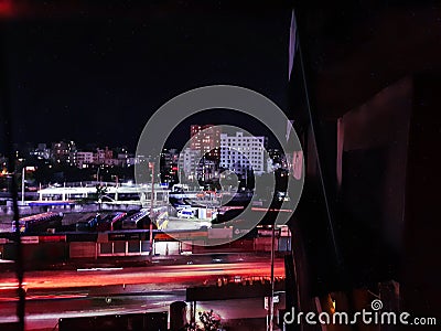 Night Time Long Exposure Photo At Narayanganj City From Bangladesh. Editorial Stock Photo