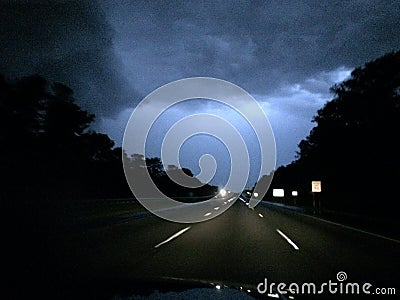 Night Time Storm in Georgia Stock Photo