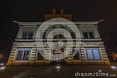 Night town Ostrov near Karlovy Vary city Editorial Stock Photo