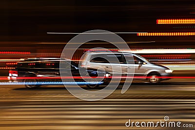 Night traffic in motion blur Stock Photo