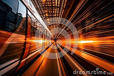 night train in motion Stock Photo