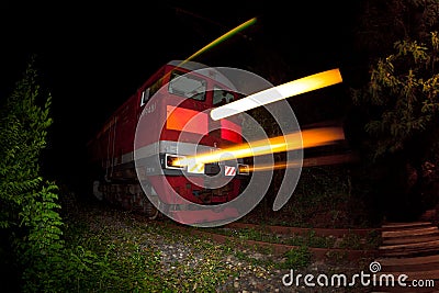 Night train Editorial Stock Photo