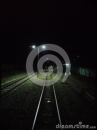 Night Train Station Java Editorial Stock Photo