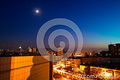 Night of Urumqi City Stock Photo
