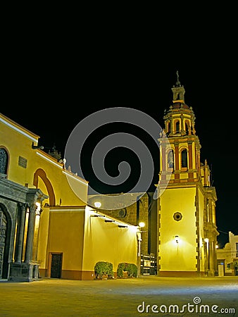 Night view of an 18th century church Stock Photo