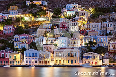 View of Ano Symi, Greece Stock Photo