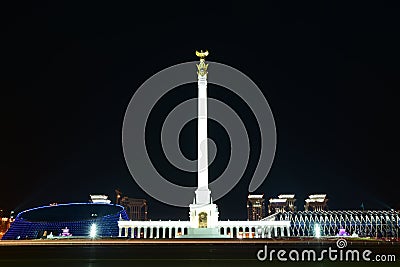 Night view in Astana Editorial Stock Photo