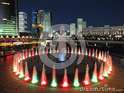 A night view in Astana Editorial Stock Photo