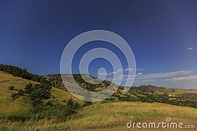 Night view of the beautiful Boulder rural Stock Photo