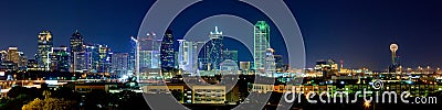 Night View on Beautiful Dallas Skyline Stock Photo