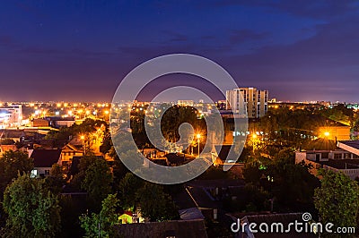 Night view of the Belarusian city of Gomel. Stock Photo