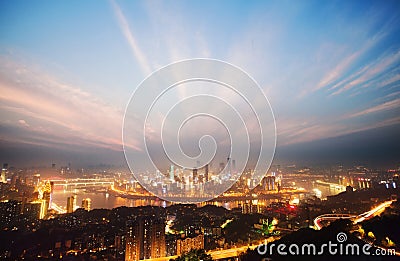 Night View of Chongqing Stock Photo