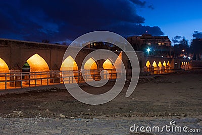 Night view of Chubi bridge Stock Photo