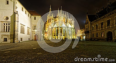 Night view of the church Stock Photo