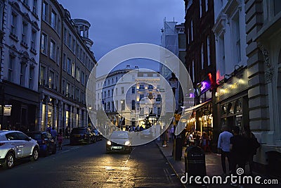 Night view of Covent Garden market in London Editorial Stock Photo