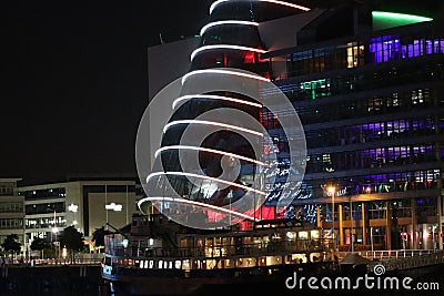 Night view in Dublin in Ireland Editorial Stock Photo