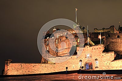 Night view of Edinburgh Castle Stock Photo