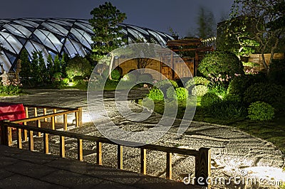 Night view of the Expo Hall in Taipei International Flora Exposition Editorial Stock Photo