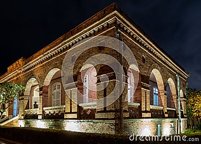 Night view of Former British Consulate at Takao Kaohsiung Editorial Stock Photo