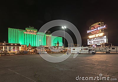 Night view of the gambling city Laughlin Editorial Stock Photo