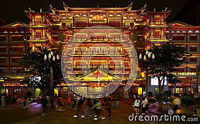 Night view of dafo temple or the grand buddha temple at guangzhou, china Editorial Stock Photo