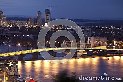 Night view on havansky bridge Stock Photo