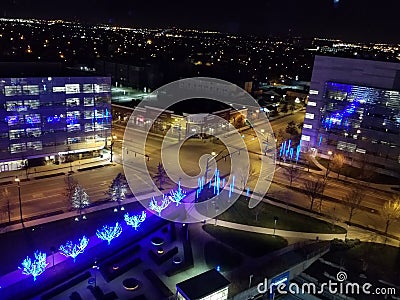 Night view from Hilton Cincinnati Editorial Stock Photo