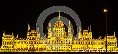 Night view of Hungary Parliament in Budapest Stock Photo