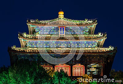 Wanchun Pavilion at Jingshan Park Prospect Hill in Beijing, China Stock Photo