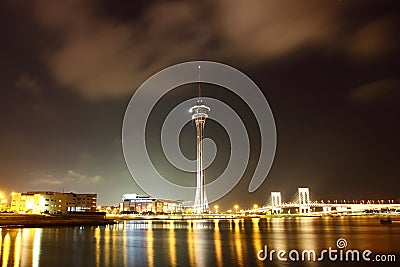 Night view of Macau Editorial Stock Photo