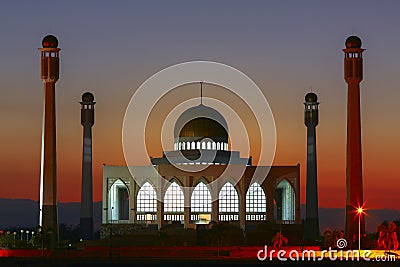 Night view of mosque,Thailand 2 Stock Photo