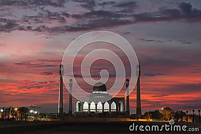 Night view of mosque,Thailand Stock Photo