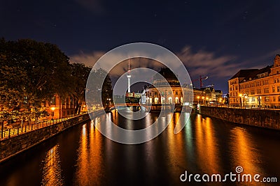 Night view of the Museumsinsel in Berlin Stock Photo