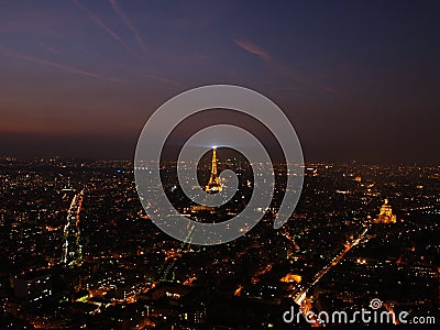 Night View of Paris Editorial Stock Photo