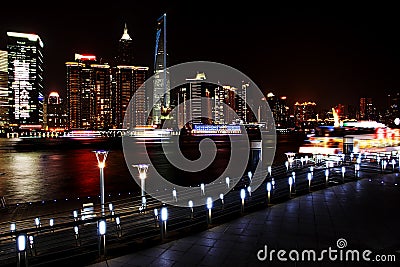 Night view in shanghai bund Stock Photo
