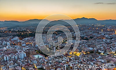 Night view of surburb Alicante in Spain Stock Photo